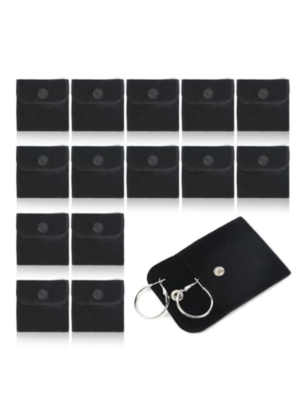 Velvet Jewelry Pouches Snap Closure Small Bag for Rings Bracelets